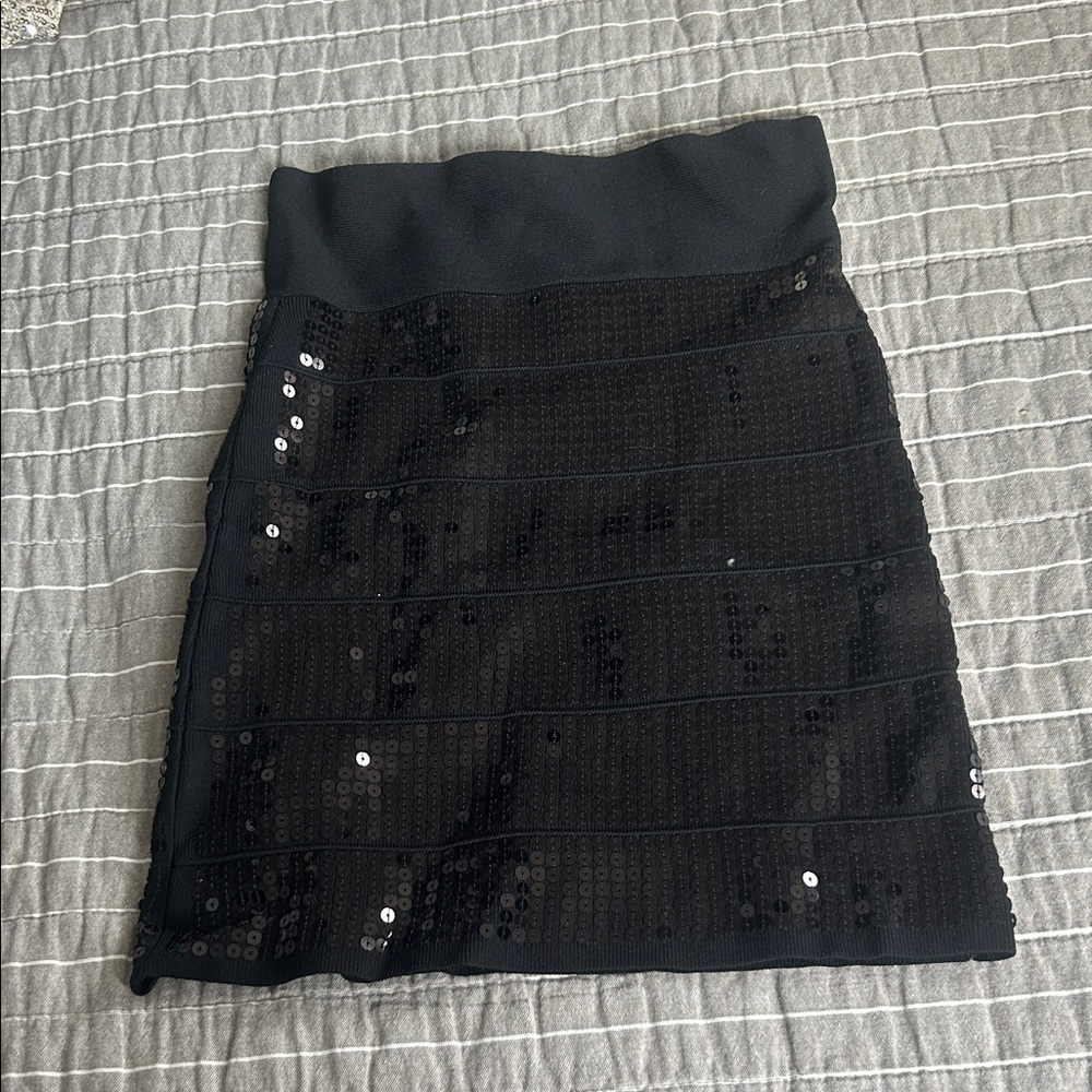 Arden B Black Sequin Mini Skirt